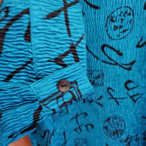 Turquoise Top - Chicos 3 - Asian Theme/Mandarin Collar - Picture 5 of 6